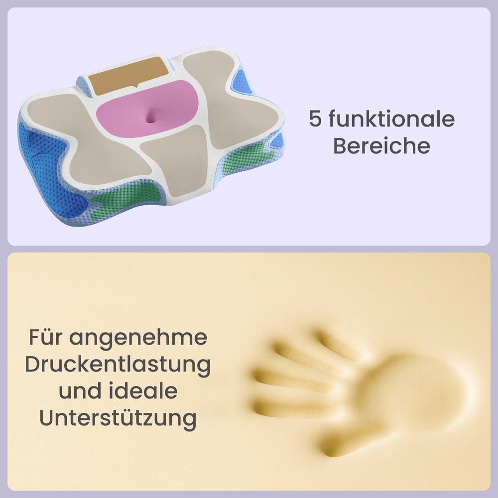 Ergonomisches Kopfkissen - Kühlender Memory-Schaum Höhenverstellbar - Für Nacken Und Schultern