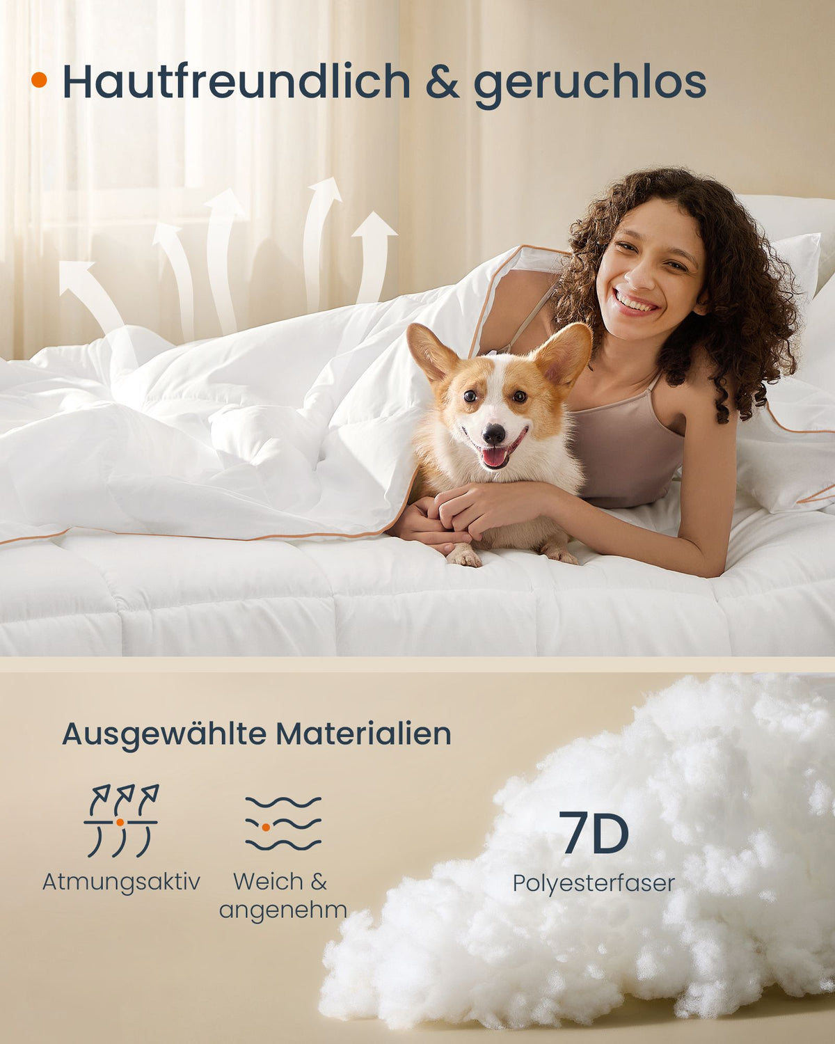 Bettdecke – Gesteppt – Mikrofaser – Rautenförmige Steppung – 200 x 135 cm