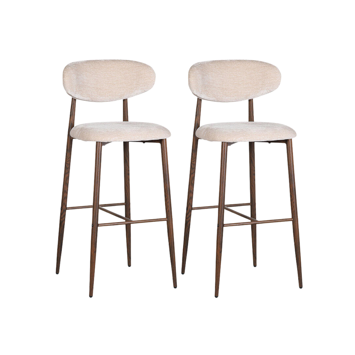 Japandi Barhocker - Set Von 2 - Stilvoll & Komfortabel - Tan