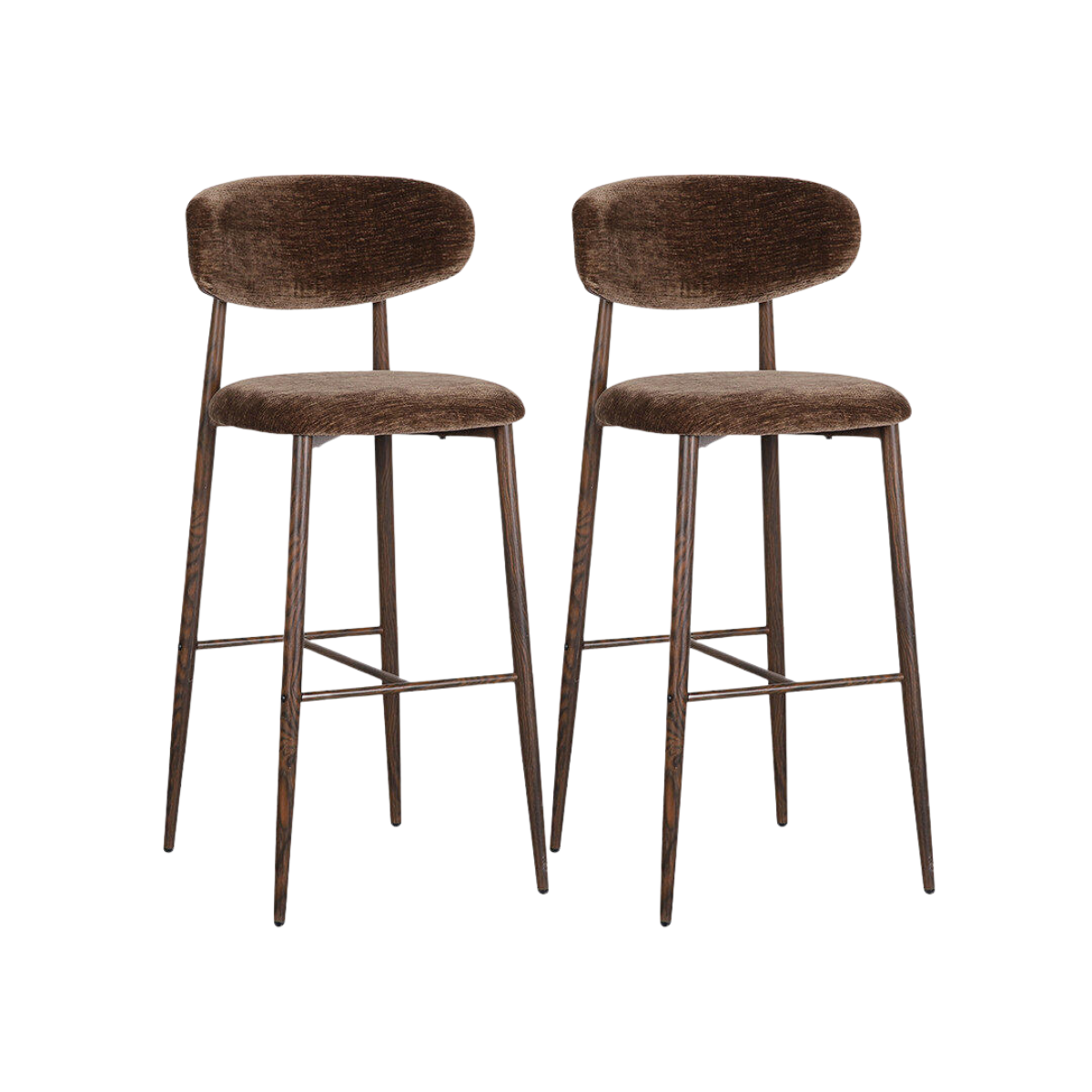 Japandi Barhocker - Set Von 2 - Stilvoll & Komfortabel - Umber