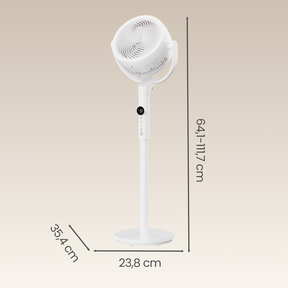 Ventilator Mit Fernbedienung - Steh- Und Tischventilator In 2 Größen - Leise Mit 15 Geschwindigkeitsstufen Und LED-Display
