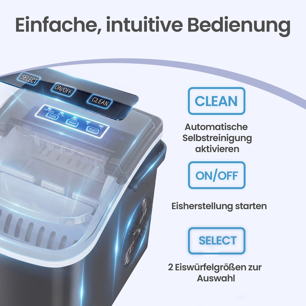 Eiswürfelmaschine Tragbar - Mit Selbstreinigung - 9 Eiswürfel In 6 Minuten