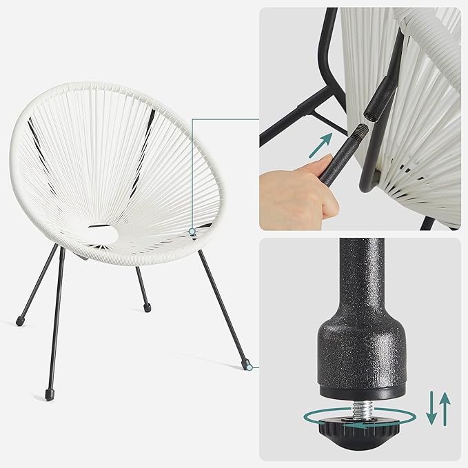 Balkonset - Tuinmeubelset van 3 - Terrasstoelen - Glazen tafelblad - 2 Stoelen - De Vries Meubels