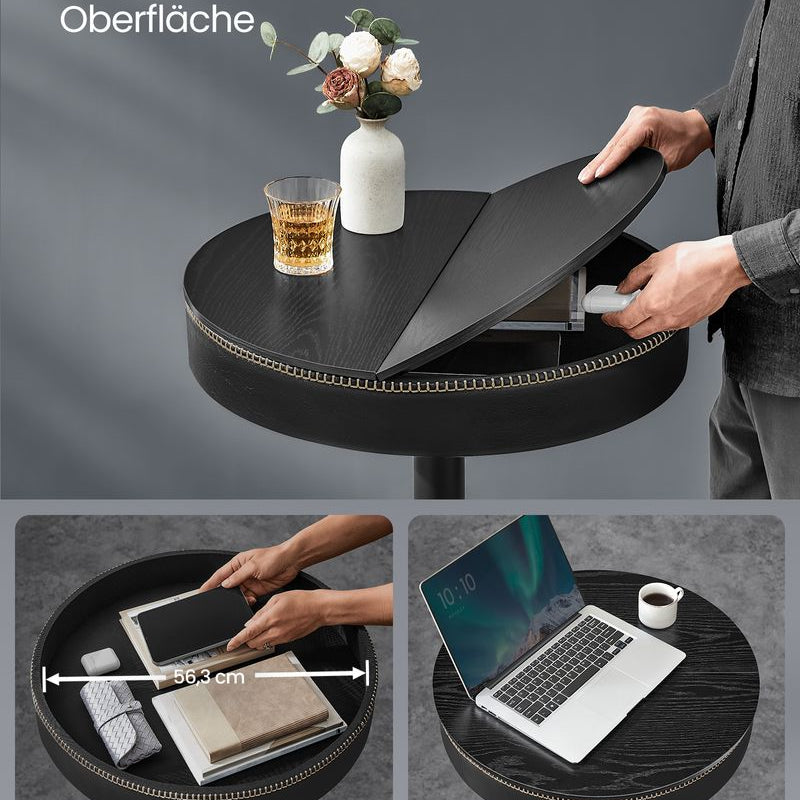 Bartafel met Opbergruimte - Hoogte Verstelbaar (83 - 105 cm) - Ronde Design Tafel - De Vries Meubels