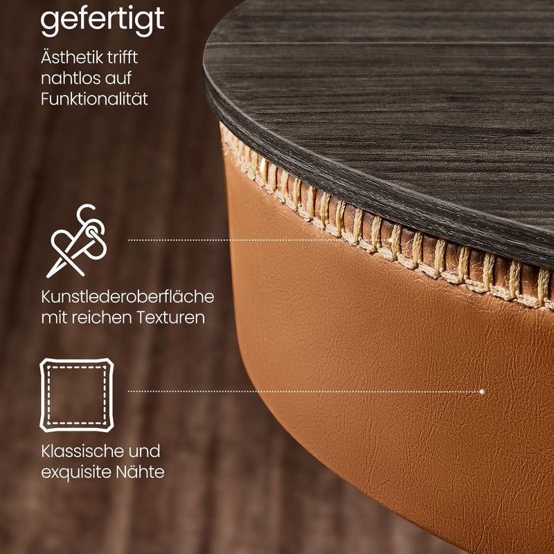 Bartafel met Opbergruimte - Hoogte Verstelbaar (83 - 105 cm) - Ronde Design Tafel - De Vries Meubels