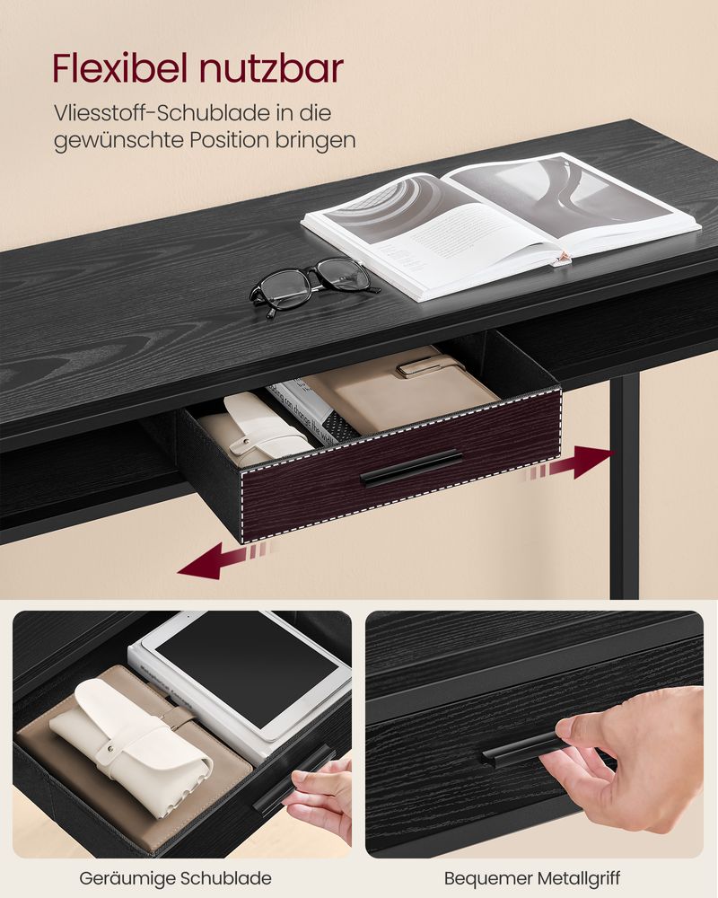 Bartafel met Schuiflade en USB - Aansluitingen - Bijzettafel met Stopcontact - Haltafel - De Vries Meubels