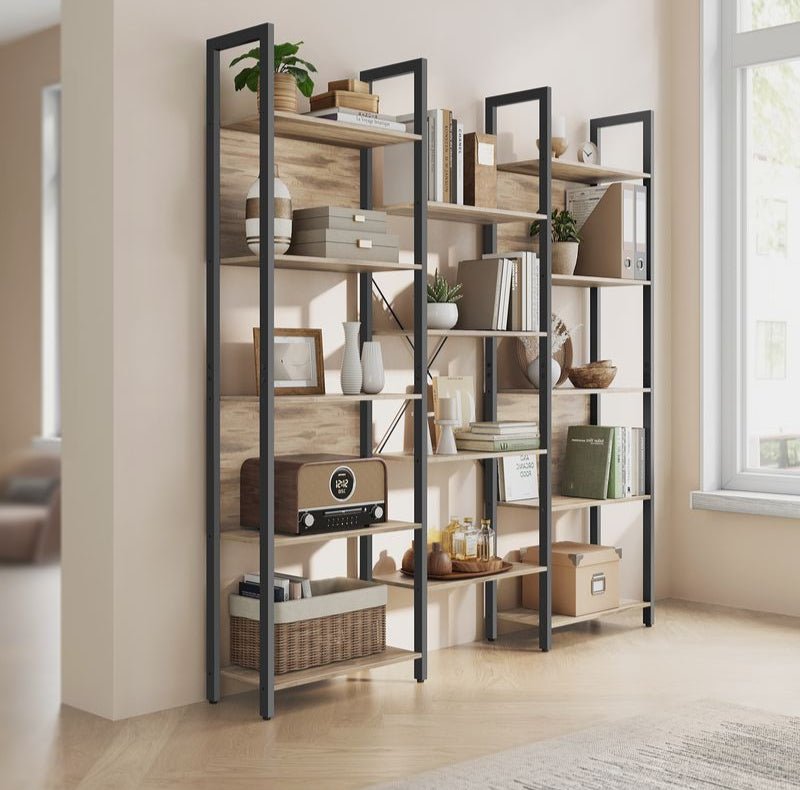 Boekenkast Industrieel - Ladderrek - 14 Planken - Stabiel Metalen Frame - De Vries Meubels