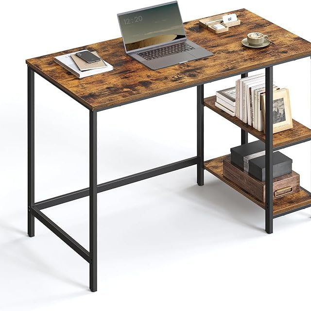 Bureau - Computertafel - Bureautafel met 2 legplanken rechts of links - Industrieel ontwerp - De Vries Meubels