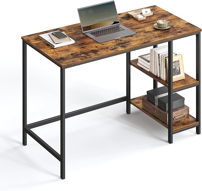 Bureau - Computertafel - Bureautafel met 2 legplanken rechts of links - Industrieel ontwerp - De Vries Meubels