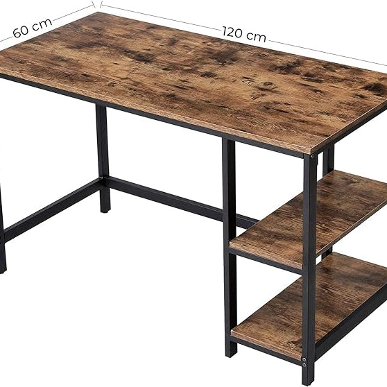 Bureau - Computertafel - Bureautafel met 2 legplanken rechts of links - Industrieel ontwerp - De Vries Meubels