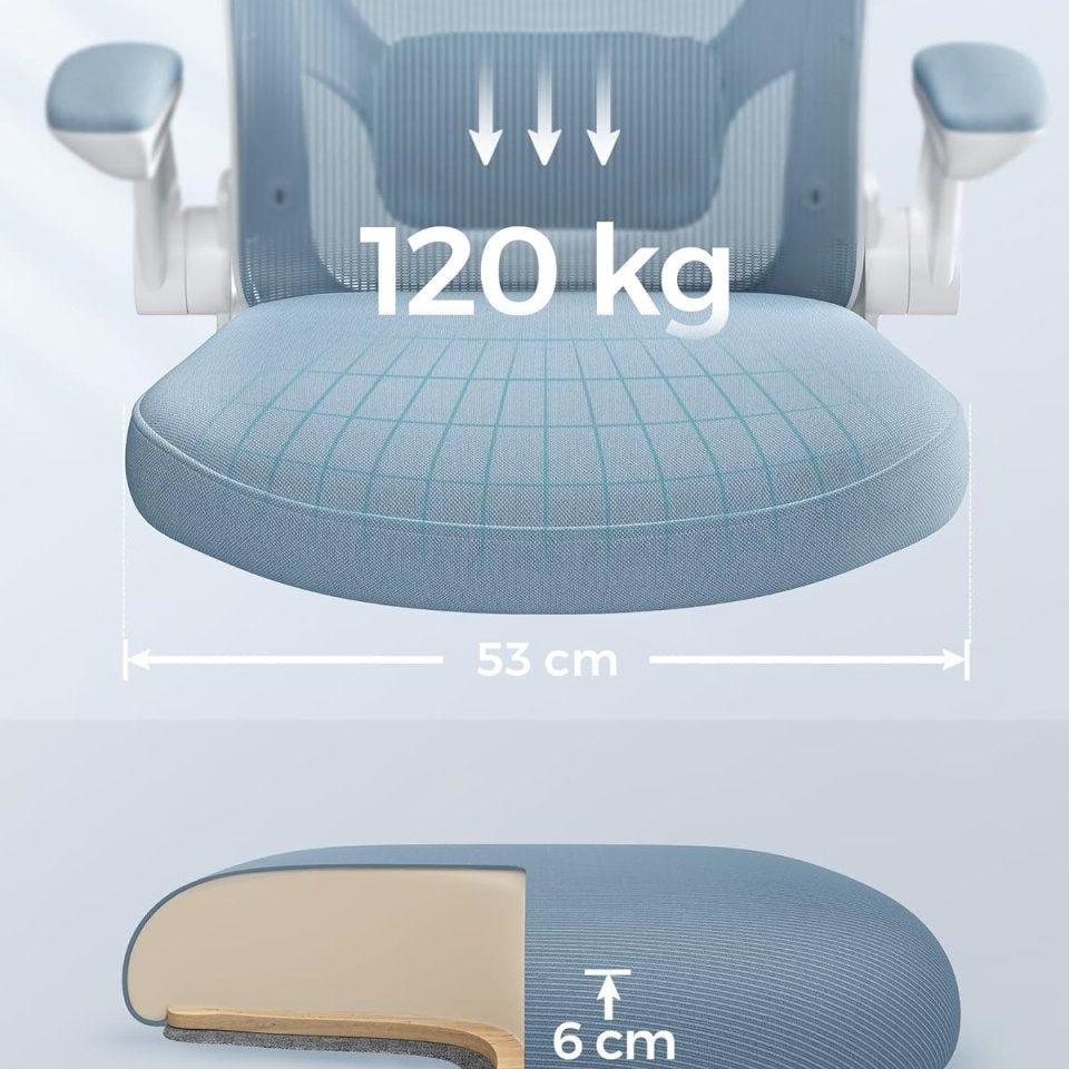 Bureaustoel met Verstelbare Armleuning - Ergonomisch Design - Mesh rugleuning - De Vries Meubels