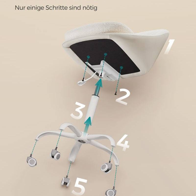 Draaistoel zonder Armleuningen - Compacte Bureaustoel - 360° Verstelbare Stoel - De Vries Meubels