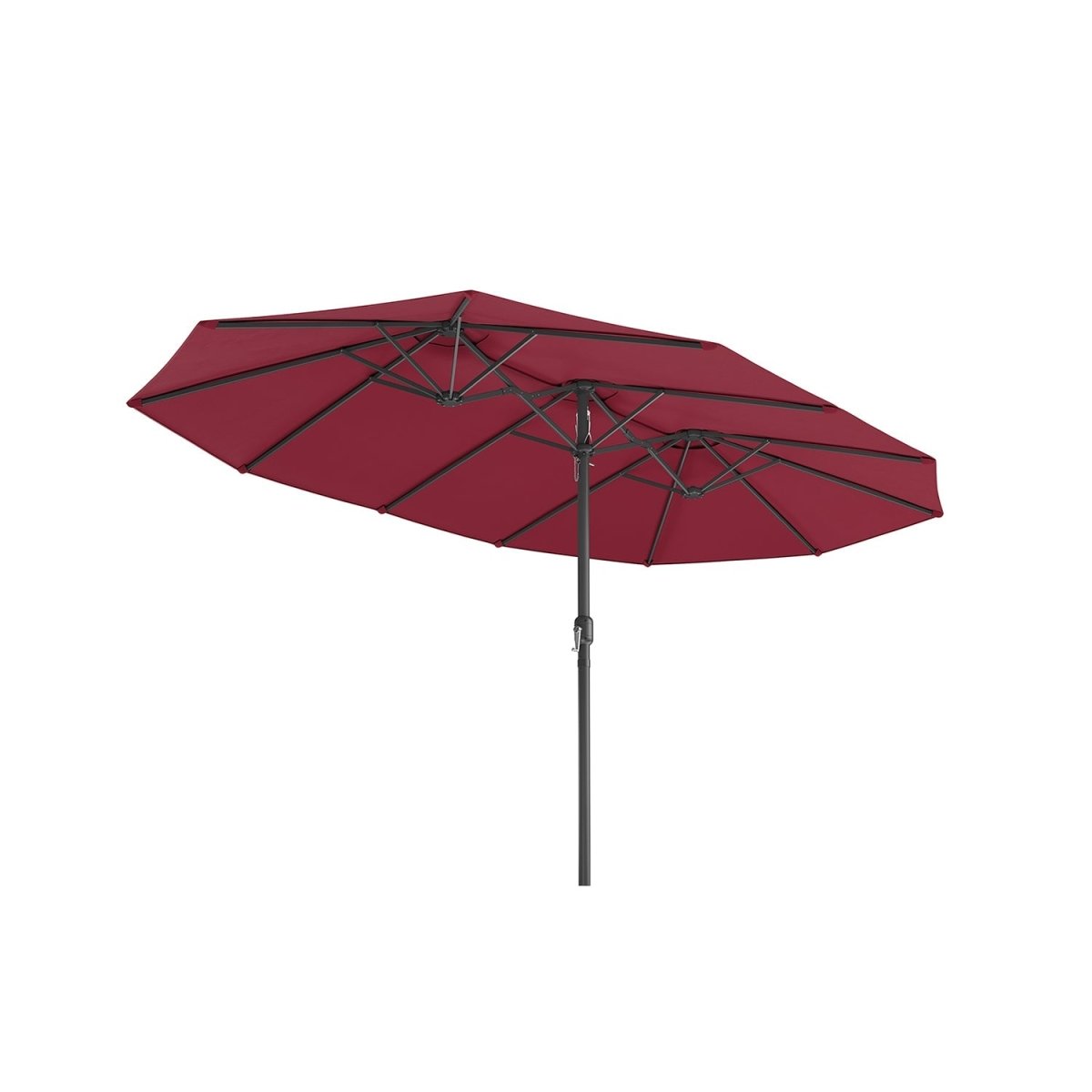 Dubbele Parasol 460 x 270 cm - Extra Groot met UV - Bescherming en Zwengel - De Vries Meubels