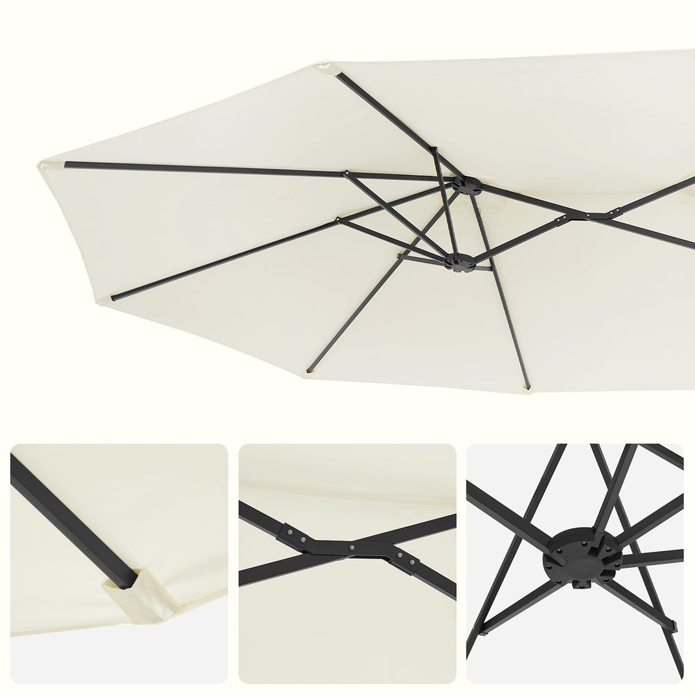 Dubbele Parasol 460 x 270 cm - Extra Groot met UV - Bescherming en Zwengel - De Vries Meubels