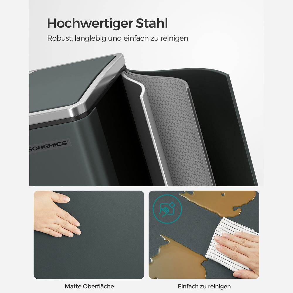 Dubbele Pedaalemmer met Voetpedalen - Prullenbak 30L - De Vries Meubels