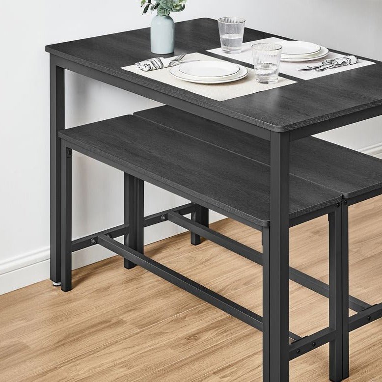 Eettafel Set - Eettafel met 2 Bankjes - Keukenset met 2 Eetstoelen - De Vries Meubels