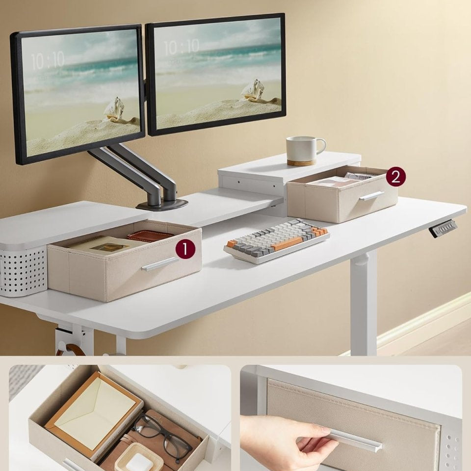 Elektrisch Sta Bureau met LED - Gamebureau - Zit Sta Bureau - In hoogte verstelbaar - De Vries Meubels