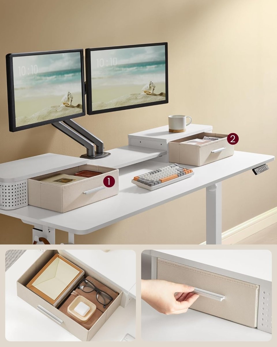 Elektrisch Sta Bureau met LED - Gamebureau - Zit Sta Bureau - In hoogte verstelbaar - De Vries Meubels