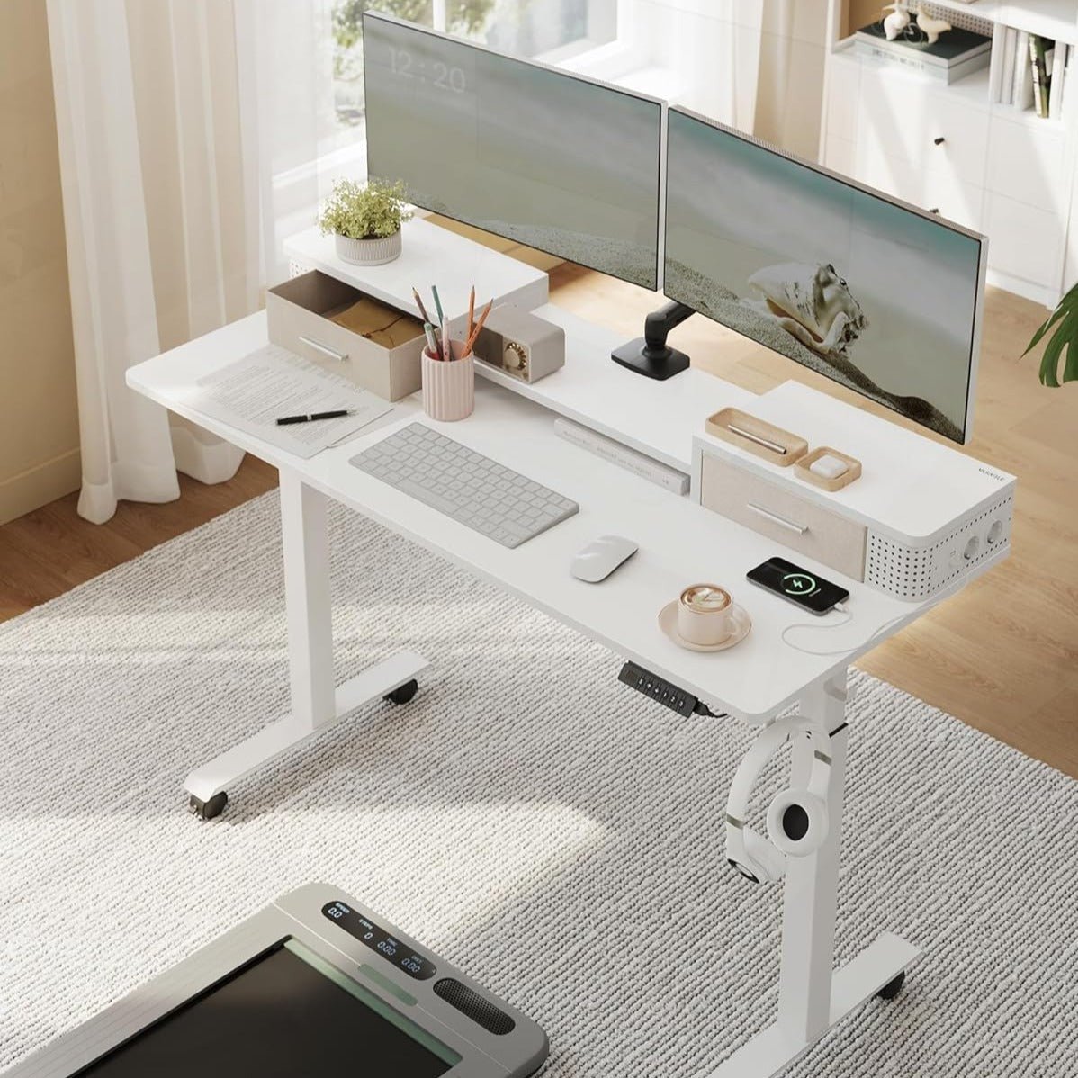 Elektrisch Sta Bureau met LED - Gamebureau - Zit Sta Bureau - In hoogte verstelbaar - De Vries Meubels