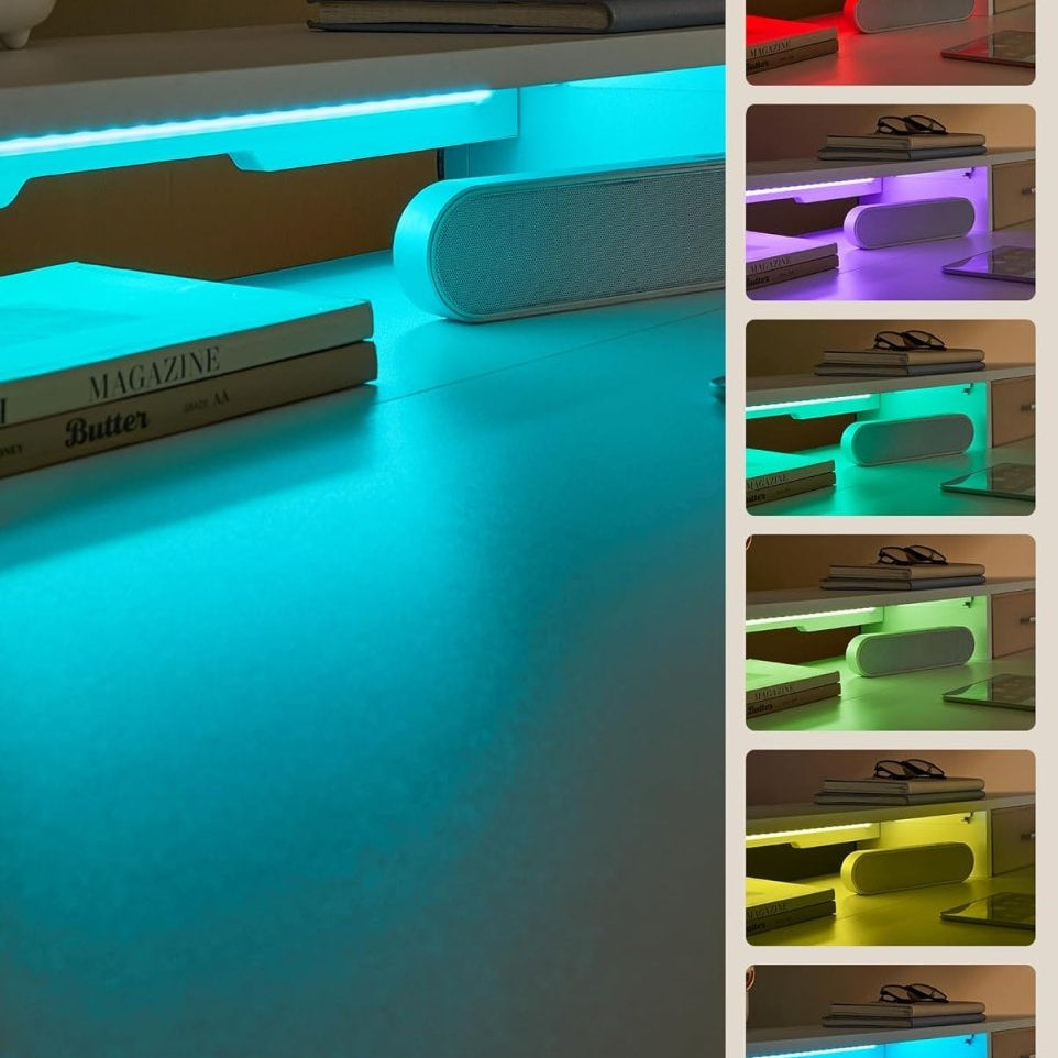 Elektrisch Sta Bureau met LED - Gamebureau - Zit Sta Bureau - In hoogte verstelbaar - De Vries Meubels