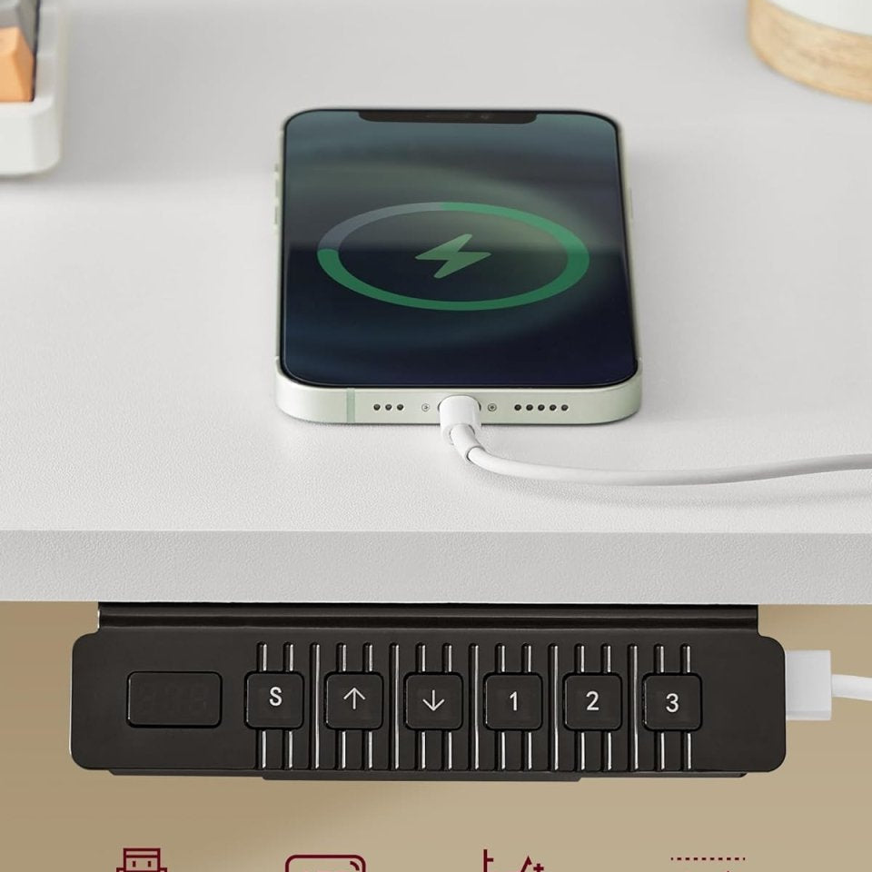 Elektrisch Sta Bureau met LED - Gamebureau - Zit Sta Bureau - In hoogte verstelbaar - De Vries Meubels