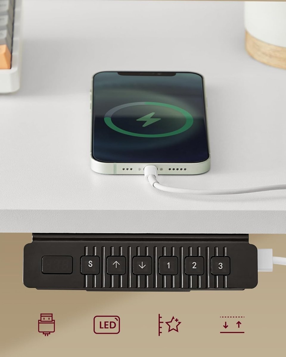 Elektrisch Sta Bureau met LED - Gamebureau - Zit Sta Bureau - In hoogte verstelbaar - De Vries Meubels