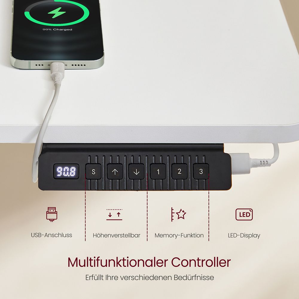 Elektrisch Verstelbaar Bureau - Sta Bureau - Ergonomische Werkplek - De Vries Meubels