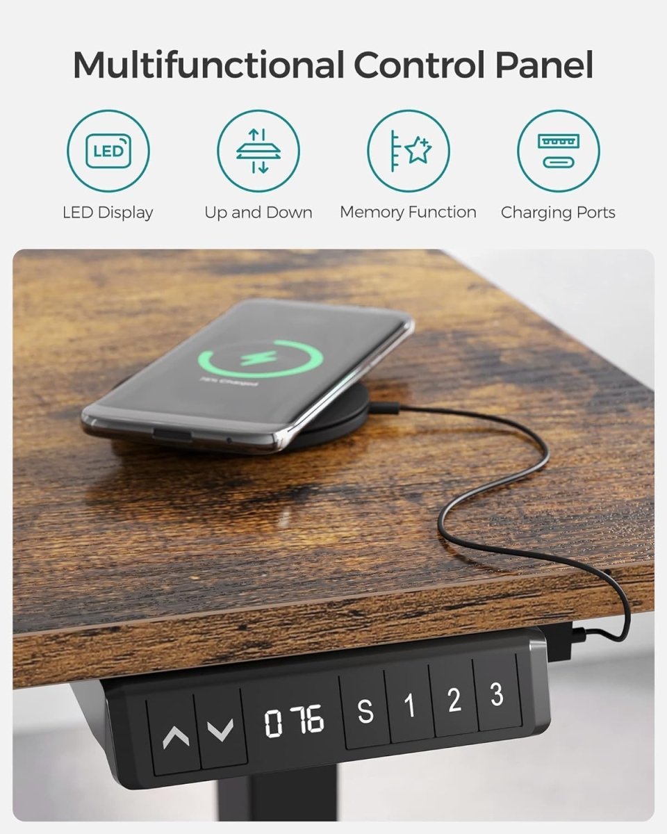 Elektrisch Verstelbare Bureau Onderstel - Sta Bureau Poten - In hoogte verstelbaar Bureau - De Vries Meubels