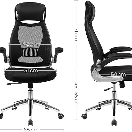 Ergonomische Bureaustoel - Draaibare Kantoorstoel - In Hoogte Verstelbaar - Ademende Rugleuning - De Vries Meubels