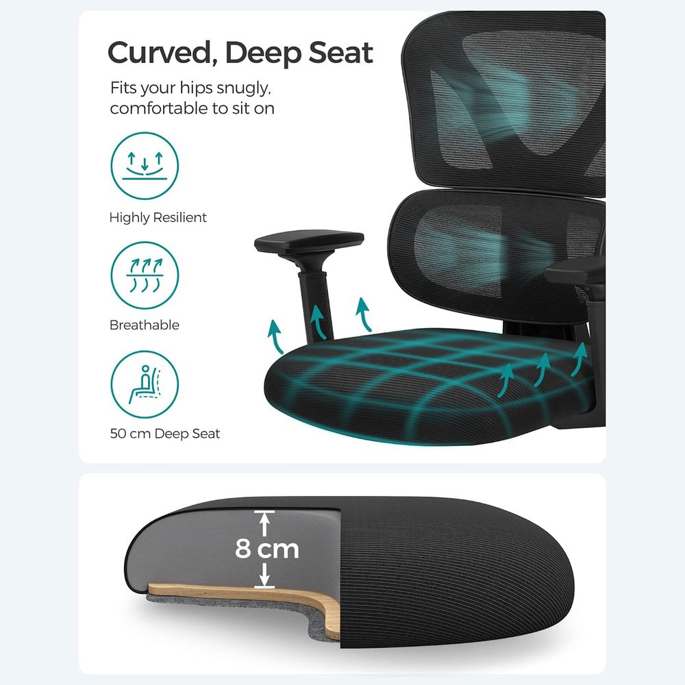 Ergonomische Bureaustoel - Kantoorstoel met Mesh Rugleuning - Ademend - De Vries Meubels