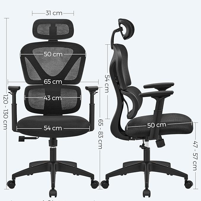 Ergonomische Bureaustoel - Kantoorstoel met Mesh Rugleuning - Ademend - De Vries Meubels