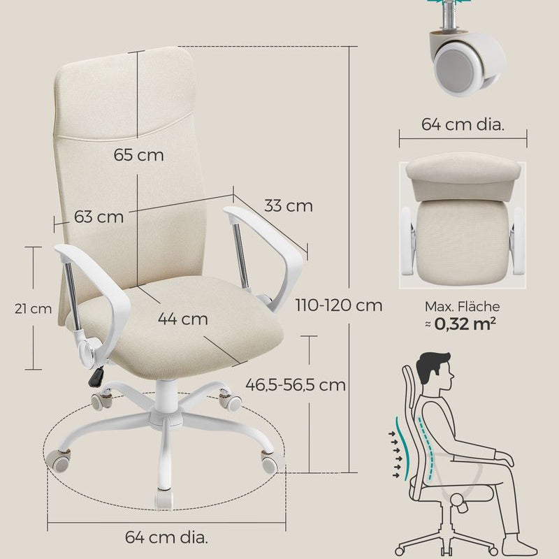 Ergonomische Bureaustoel Met Comfortabele Stofbekleding - De Vries Meubels