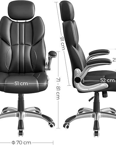 Ergonomischer Regiestuhl - Bürostuhl Leder - Belastbar bis 150 kg