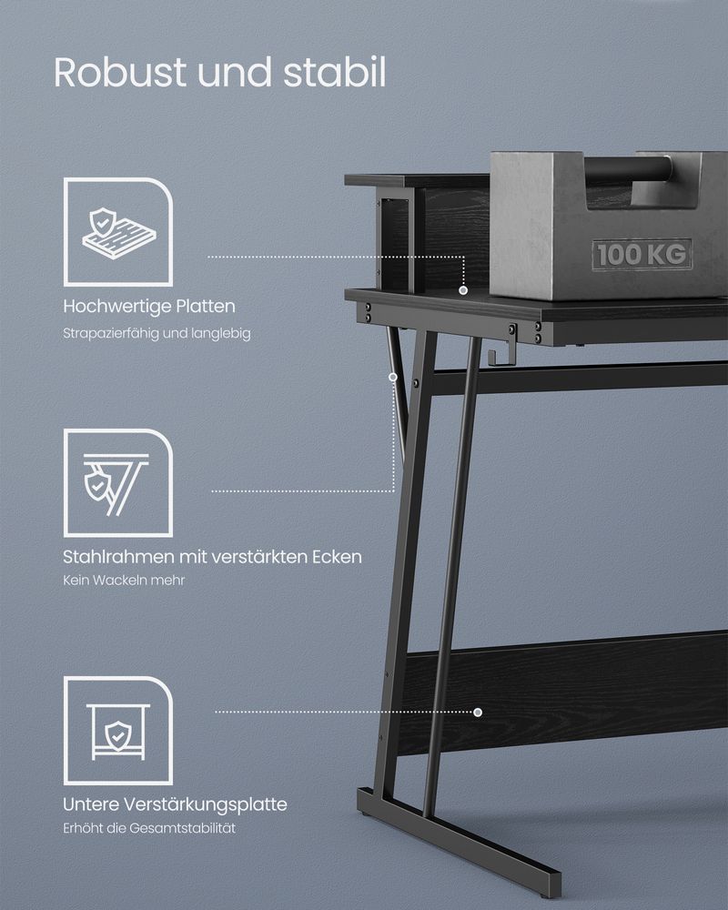 Gamebureau met LED - Gaming Tafel met Stopcontact en USB - aansluiting - De Vries Meubels