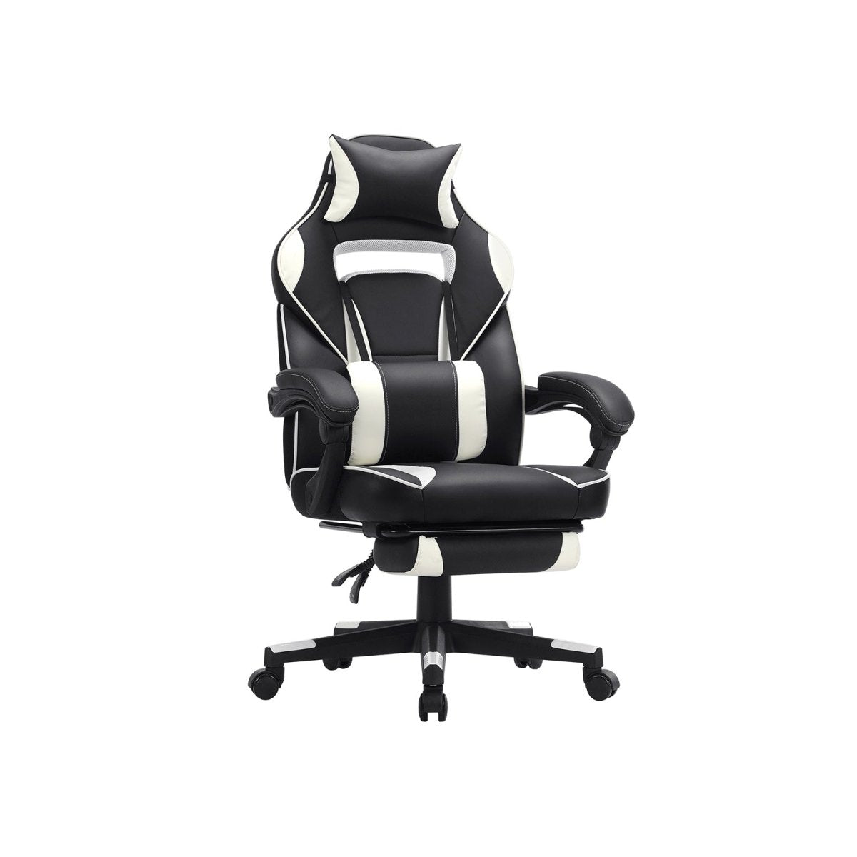 Gamestoel - Ergonomische Gamingstoel - Verstelbaar Bureaustoel - Hoofdkussen en Voetensteun - De Vries Meubels