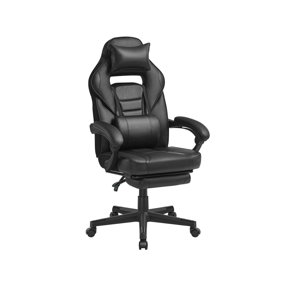 Gamestoel - Ergonomische Gamingstoel - Verstelbaar Bureaustoel - Hoofdkussen en Voetensteun - De Vries Meubels