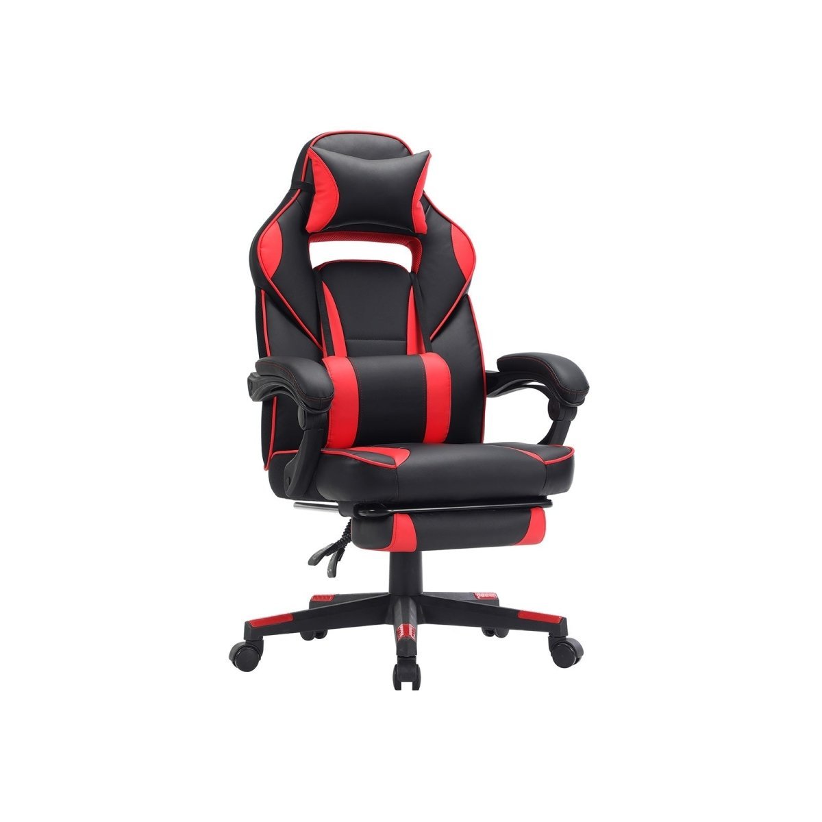 Gamestoel - Ergonomische Gamingstoel - Verstelbaar Bureaustoel - Hoofdkussen en Voetensteun - De Vries Meubels