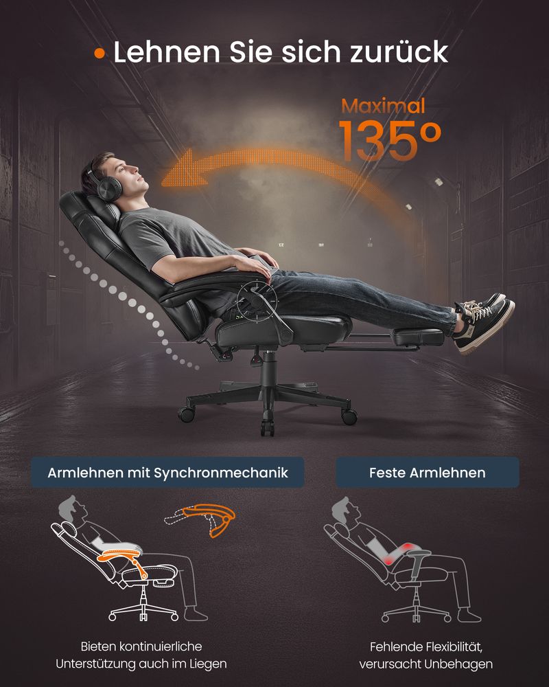 Gamingstoel - In Hoogte Verstelbaar - Ultiem Comfort - De Vries Meubels