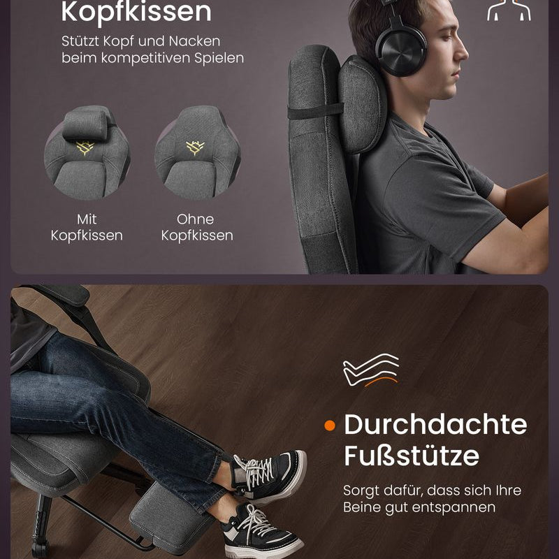 Gamingstoel - In Hoogte Verstelbaar - Ultiem Comfort - De Vries Meubels