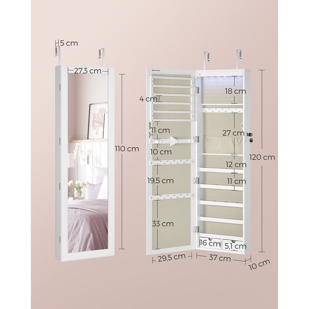 Hanggende Sieradenspiegelkast met Opbergruimte - Elegant & Functioneel - De Vries Meubels