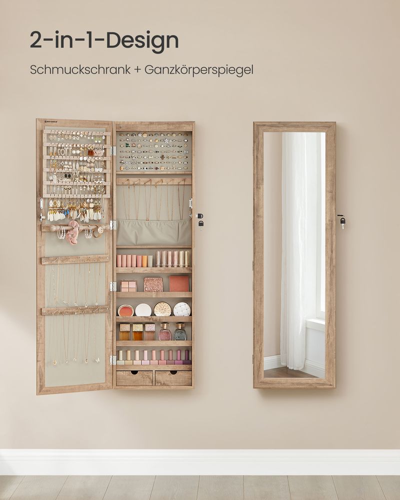 Hanggende Sieradenspiegelkast met Opbergruimte - Elegant & Functioneel - De Vries Meubels