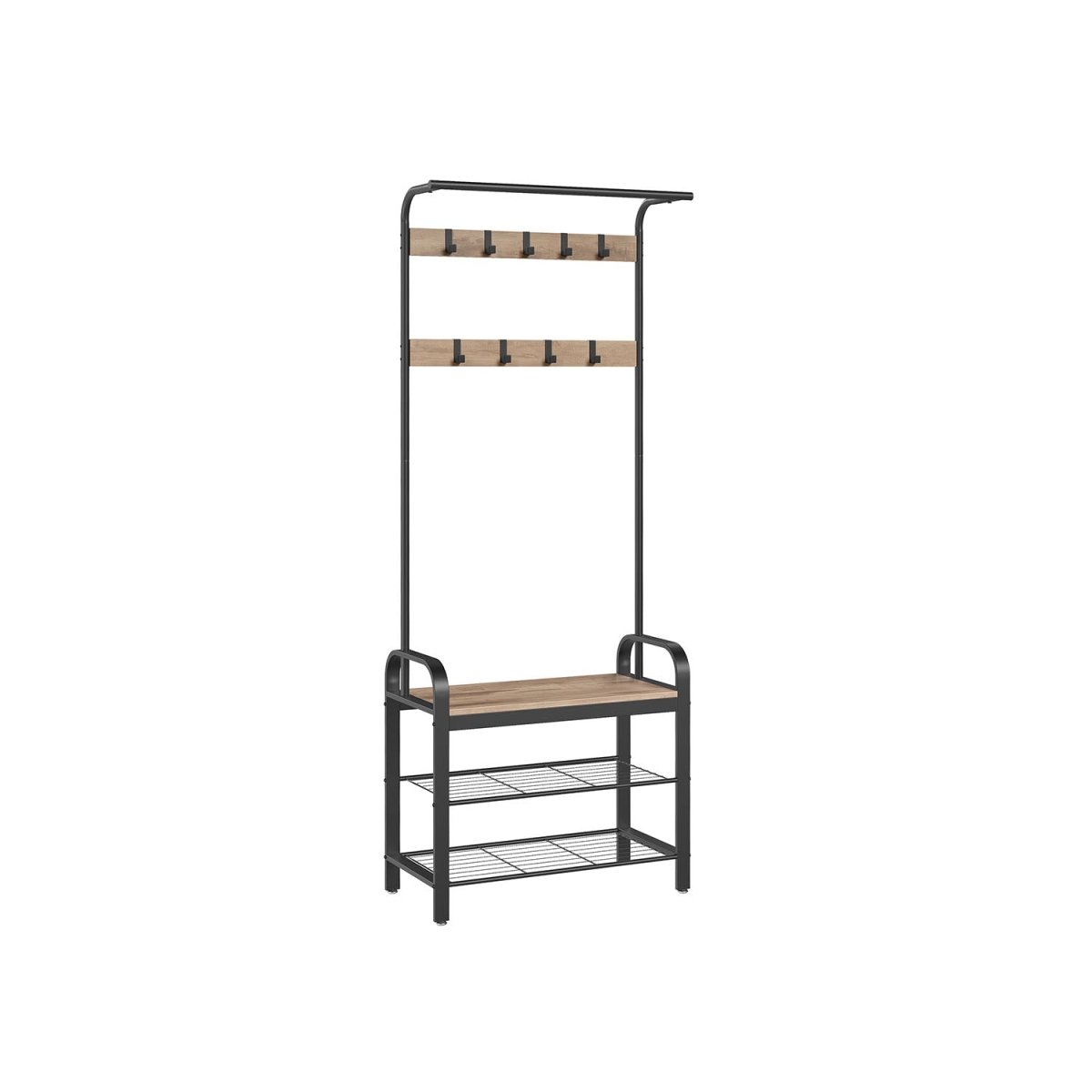 Kapstok met Schoenenrek – Industrieel Design – Hout & Metaal - De Vries Meubels