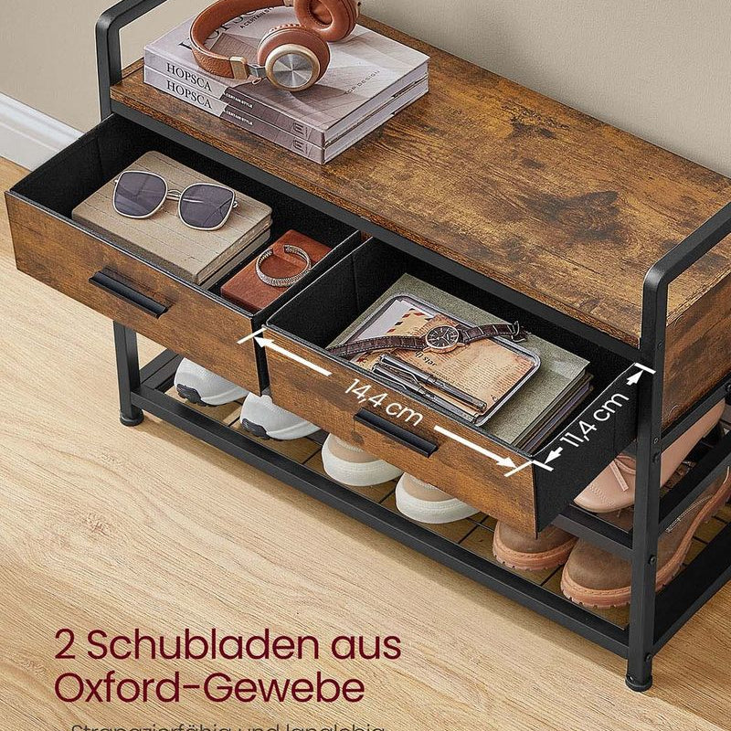 Kapstok met Schoenenrek, Lades en Kledingroede – 6 - in - 1 Halmeubel - De Vries Meubels