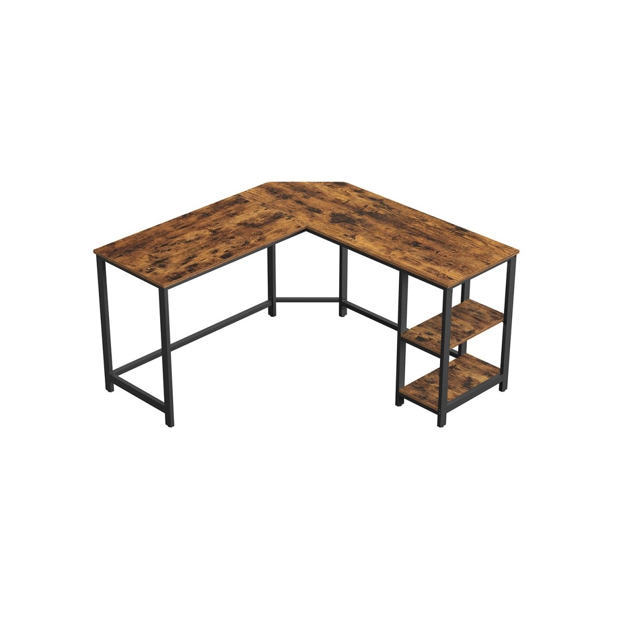 L - vormig Computerbureau met Verwijderbare Opbergplank – Ruimtebesparend Hoekbureau - De Vries Meubels