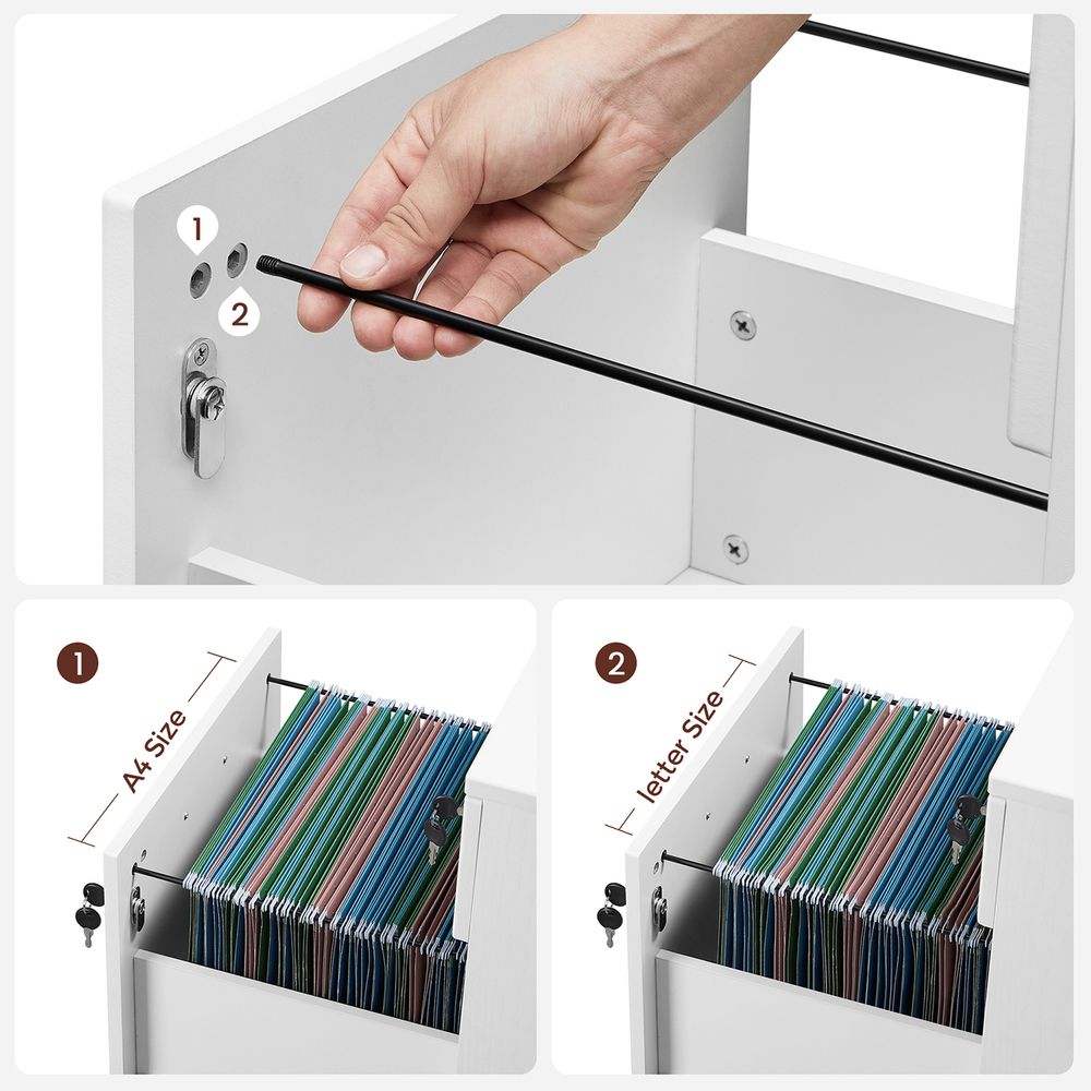 Ladeblok met Slot – Archiefkast met 2 Laden en Verstelbare Stangen - De Vries Meubels