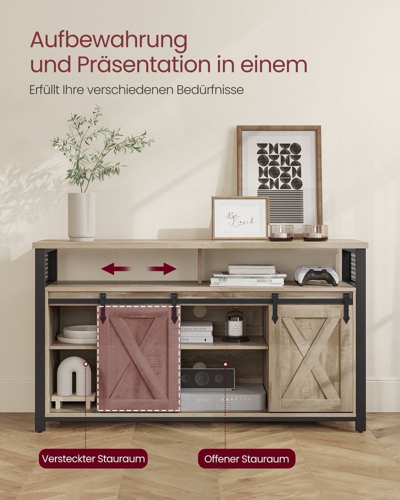 Landelijk TV - meubel met Schuurdeuren – Stabiel & Ruim Ontwerp - De Vries Meubels
