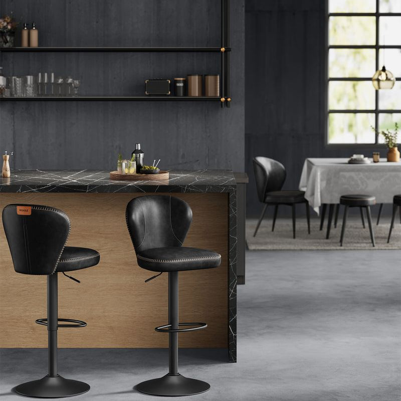 Luxe Barstoelen Set van 2 - Verstelbaar - 360° Draaibaar - De Vries Meubels