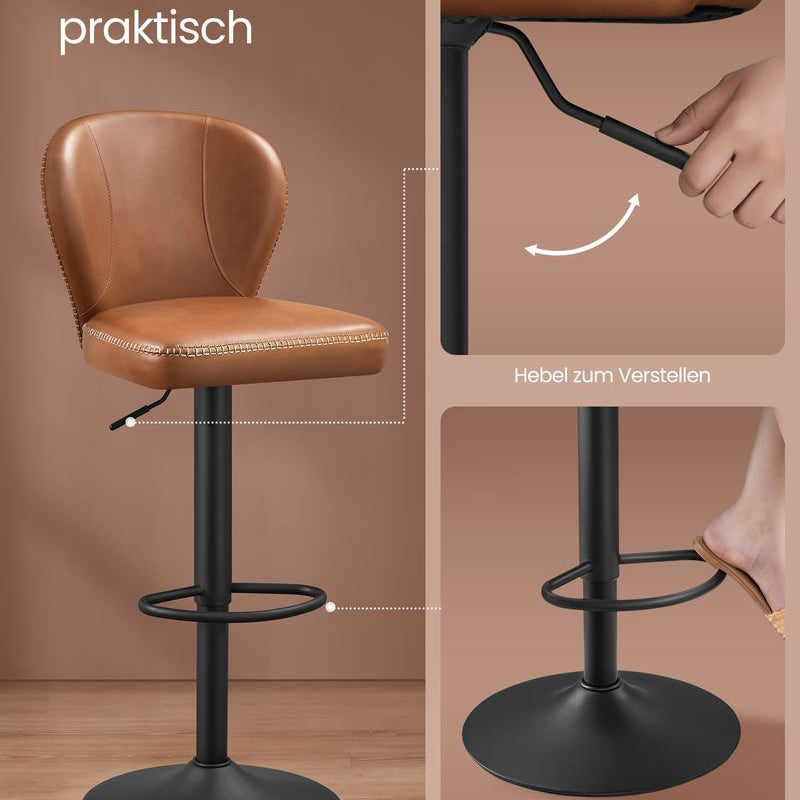 Luxe Barstoelen Set van 2 - Verstelbaar - 360° Draaibaar - De Vries Meubels