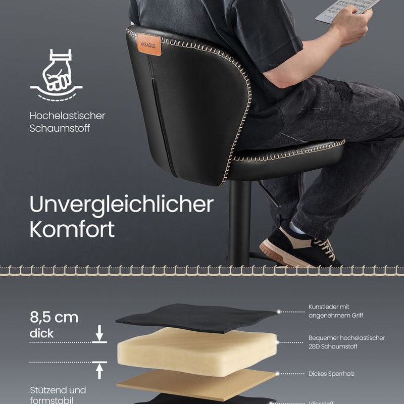 Luxe Barstoelen Set van 2 - Verstelbaar - 360° Draaibaar - De Vries Meubels