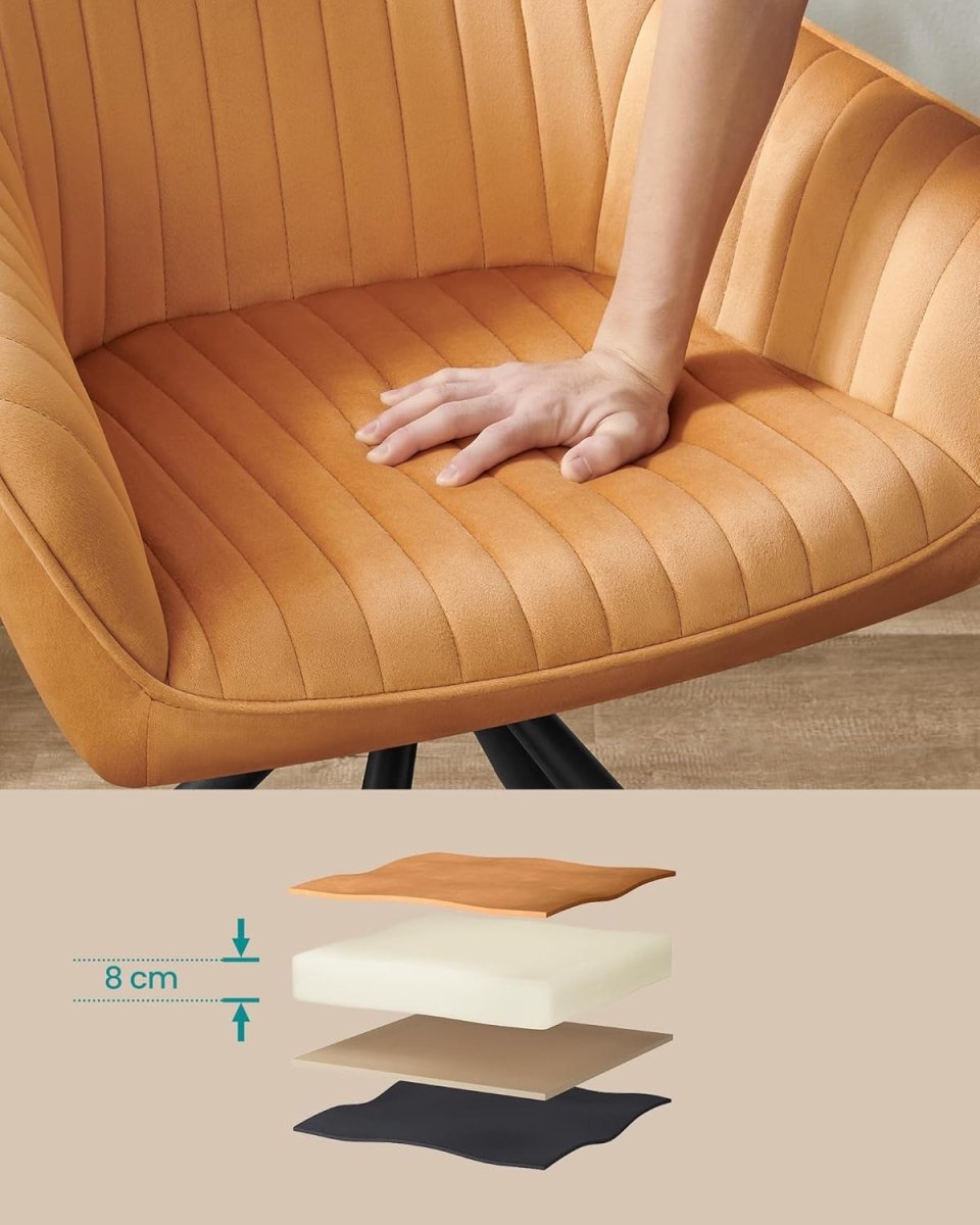 Luxe eetkamerstoel met armleuning en 360° draaibaar - De Vries Meubels